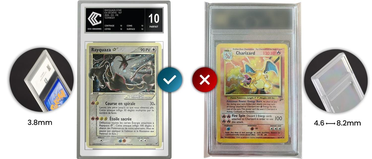 Comparaison de l'&eacute;paisseur des bo&icirc;tiers de certification de cartes