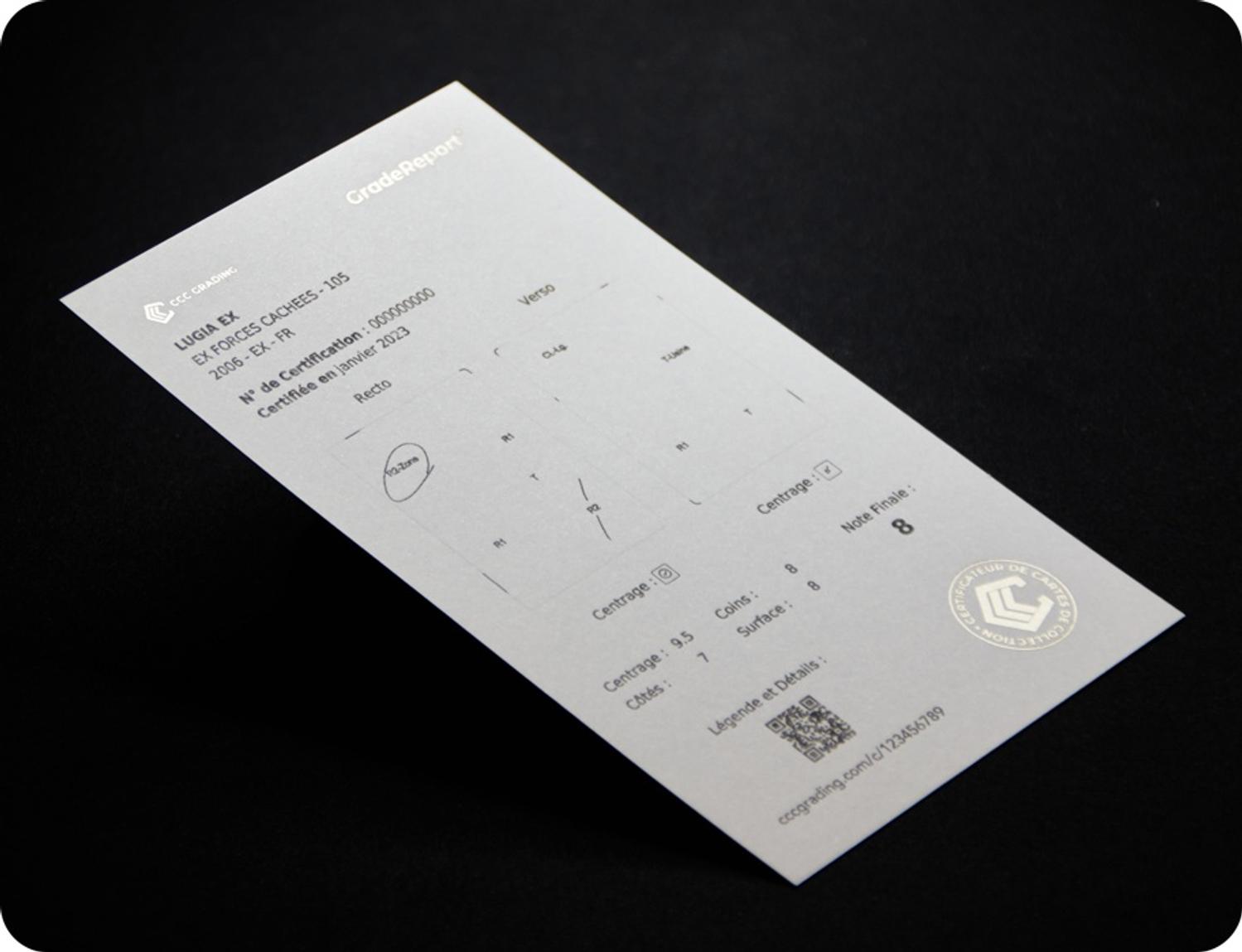 GradeReport CCC Grading Imprim&eacute;